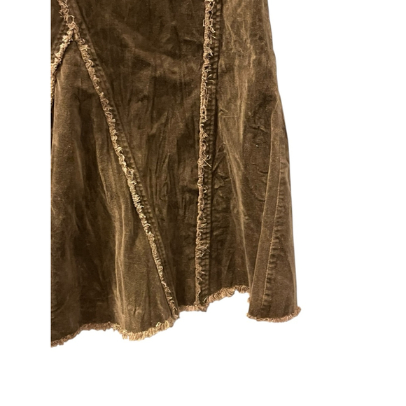 Hazel Anthropologie NWOT Velvet Brown Boho Skirt Women's Size Large Midi Casual - Picture 4 of 8